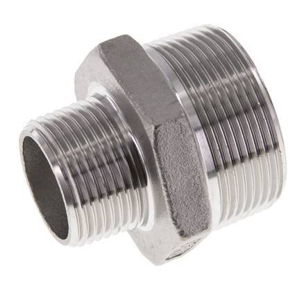 1'' NPT x 1 1/2'' NPT RVS Borstnippel 16 Bar