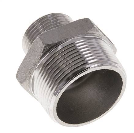 1'' NPT x 1 1/2'' NPT RVS Borstnippel 16 Bar