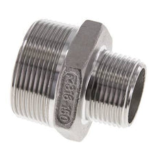 1'' NPT x 1 1/2'' NPT RVS Borstnippel 16 Bar