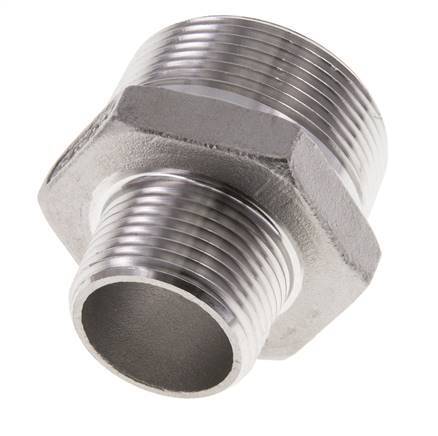 1'' NPT x 1 1/2'' NPT RVS Borstnippel 16 Bar