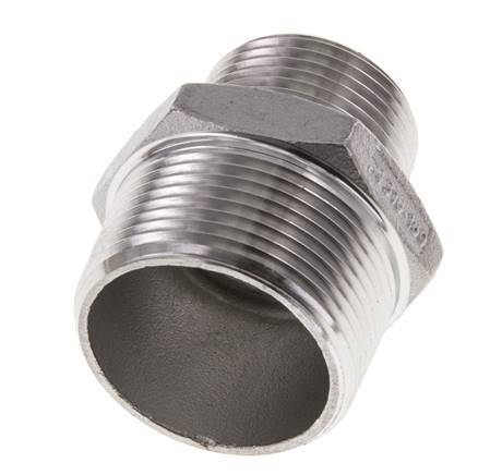 1'' NPT x 1 1/4'' NPT RVS Borstnippel 16 Bar