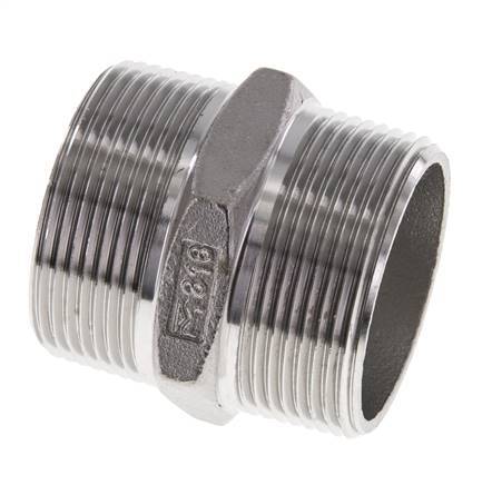 1 1/2'' NPT RVS Borstnippel 16 Bar