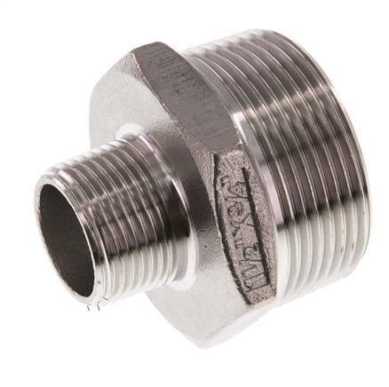 R 1 1/2'' x R 3/4'' RVS Borstnippel 16 Bar