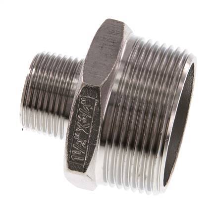 R 1 1/2'' x R 3/4'' RVS Borstnippel 16 Bar