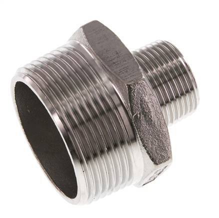 R 1 1/2'' x R 3/4'' RVS Borstnippel 16 Bar