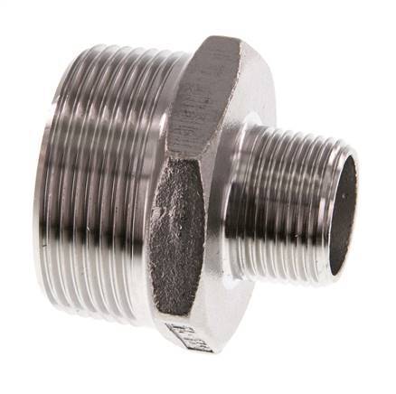 R 1 1/2'' x R 3/4'' RVS Borstnippel 16 Bar