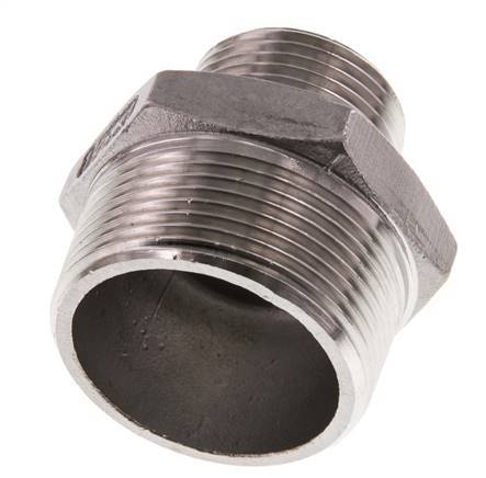 R 1 1/2'' x R 1'' RVS Borstnippel 16 Bar