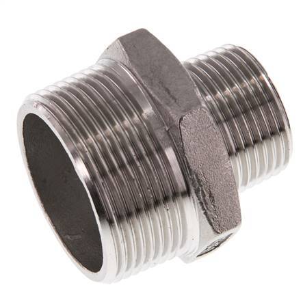 R 1 1/2'' x R 1'' RVS Borstnippel 16 Bar