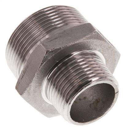 R 1 1/2'' x R 1'' RVS Borstnippel 16 Bar