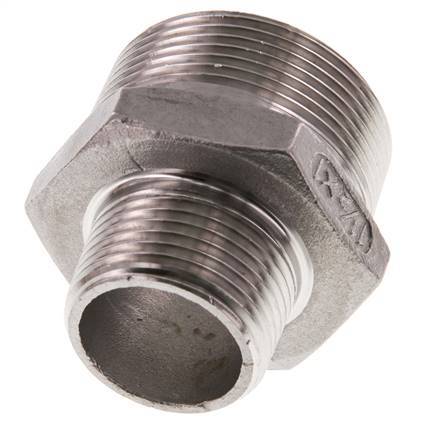 R 1 1/2'' x R 1'' RVS Borstnippel 16 Bar