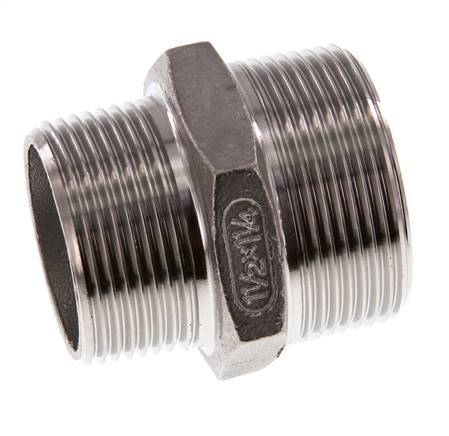 R 1 1/2'' x R 1 1/4'' RVS Borstnippel 16 Bar