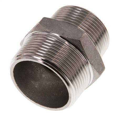 R 1 1/2'' x R 1 1/4'' RVS Borstnippel 16 Bar