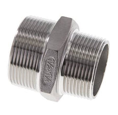 1 1/4'' NPT x 1 1/2'' NPT RVS Borstnippel 16 Bar