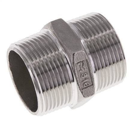 1 1/4'' NPT RVS Borstnippel 16 Bar