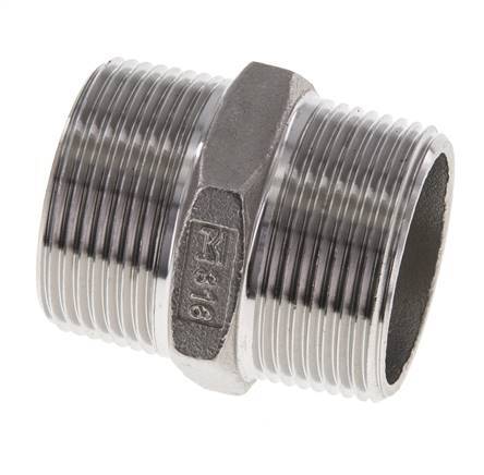 1 1/4'' NPT RVS Borstnippel 16 Bar