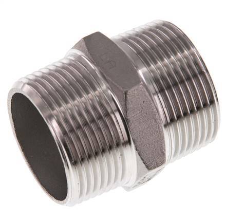 R 1 1/4'' RVS Borstnippel 16 Bar