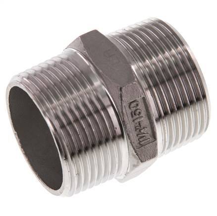 R 1 1/4'' RVS Borstnippel 16 Bar