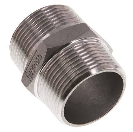 R 1 1/4'' RVS Borstnippel 16 Bar