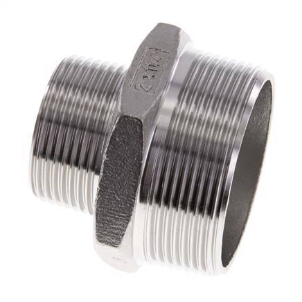 R 2'' x R 1 1/4'' RVS Borstnippel 16 Bar
