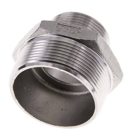 R 2'' x R 1 1/4'' RVS Borstnippel 16 Bar