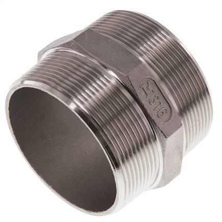 R 2 1/2'' RVS Borstnippel 16 Bar