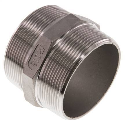 R 2 1/2'' RVS Borstnippel 16 Bar