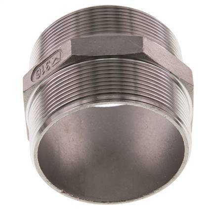R 2 1/2'' RVS Borstnippel 16 Bar