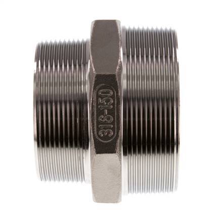 R 3'' x R 2 1/2'' RVS Borstnippel 16 Bar
