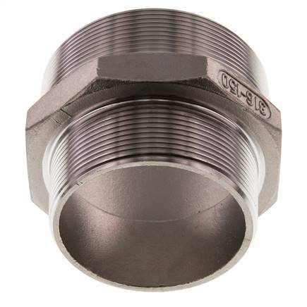 R 3'' x R 2 1/2'' RVS Borstnippel 16 Bar