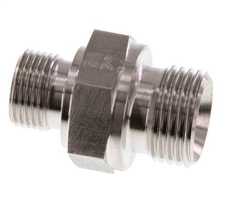 G 1/2'' x G 3/8'' RVS Borstnippel 400 Bar - Hydrauliek