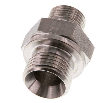 G 1/2'' x G 3/8'' RVS Borstnippel 400 Bar - Hydrauliek