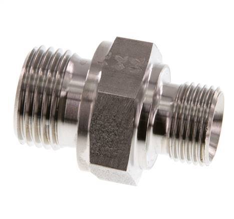 G 1/2'' x G 3/8'' RVS Borstnippel 400 Bar - Hydrauliek