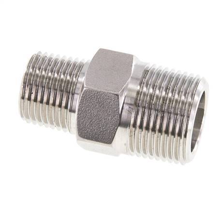 1/2'' NPT x 3/4'' NPT RVS Borstnippel 170 Bar - Hydrauliek