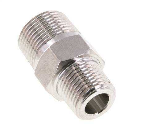 1/2'' NPT x 3/4'' NPT RVS Borstnippel 170 Bar - Hydrauliek