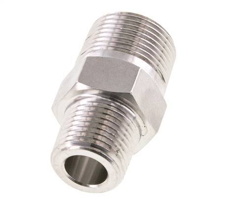 1/2'' NPT x 3/4'' NPT RVS Borstnippel 170 Bar - Hydrauliek