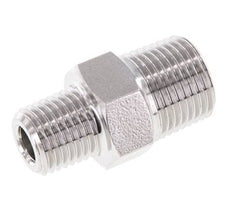 1/4'' NPT x 3/8'' NPT RVS Borstnippel 210 Bar - Hydrauliek