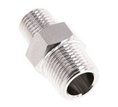 1/4'' NPT x 3/8'' NPT RVS Borstnippel 210 Bar - Hydrauliek