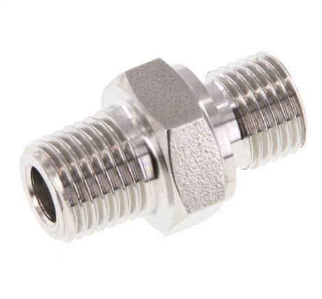 1/4'' NPT x G 1/4'' RVS Borstnippel 40 Bar - Hydrauliek