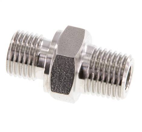1/4'' NPT x G 1/4'' RVS Borstnippel 40 Bar - Hydrauliek