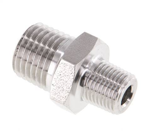 1/8'' NPT x 1/4'' NPT RVS Borstnippel 275 Bar - Hydrauliek