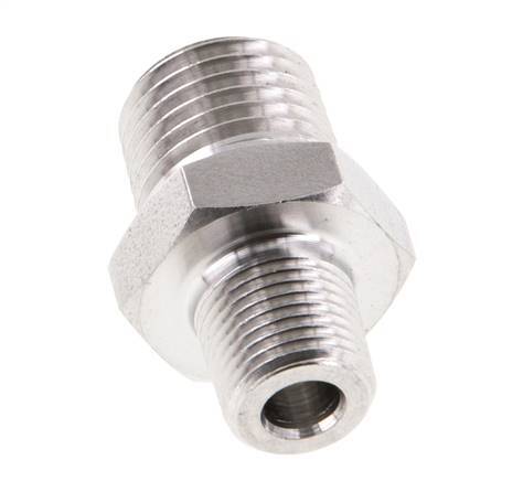 1/8'' NPT x 1/4'' NPT RVS Borstnippel 275 Bar - Hydrauliek