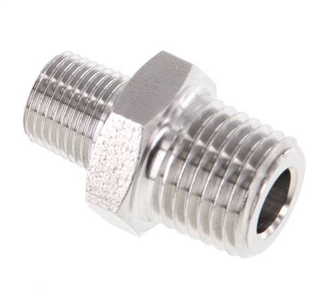 1/8'' NPT x 1/4'' NPT RVS Borstnippel 275 Bar - Hydrauliek