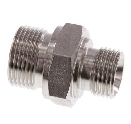 G 3/4'' x G 1/2'' RVS Borstnippel 400 Bar - Hydrauliek