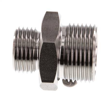 G 3/4'' x G 1/2'' RVS Borstnippel 40 Bar