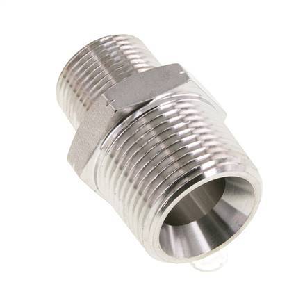 3/4'' NPT x 1'' NPT RVS Borstnippel 140 Bar - Hydrauliek