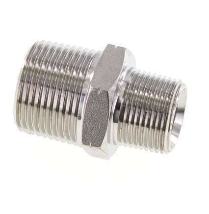3/4'' NPT x 1'' NPT RVS Borstnippel 140 Bar - Hydrauliek