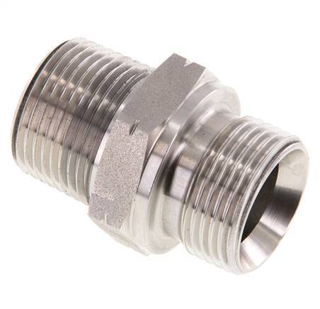 3/4'' NPT x G 3/4'' RVS Borstnippel 40 Bar - Hydrauliek