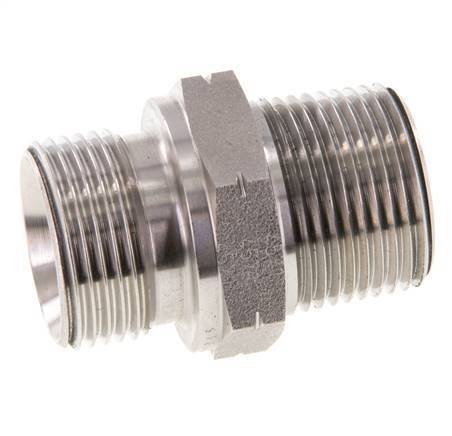 3/4'' NPT x G 3/4'' RVS Borstnippel 40 Bar - Hydrauliek