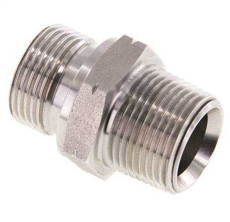 3/4'' NPT x G 3/4'' RVS Borstnippel 40 Bar - Hydrauliek
