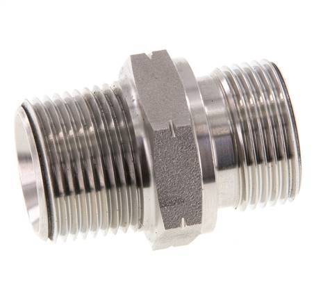 3/4'' NPT x G 3/4'' RVS Borstnippel 40 Bar - Hydrauliek